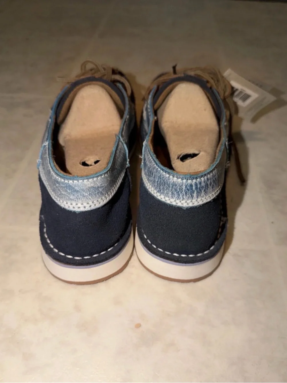 Ariat Women’s Navy and Tan Moccasin Boat Shoes NWT